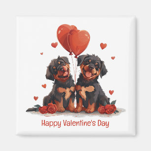 Happy Valentines Day Rottweiler Dogs Magnet