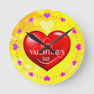 Happy Valentine's day! Round Clock