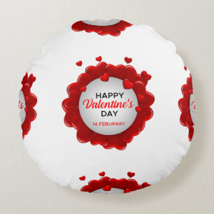 Happy Valentine's Day Round Cushion