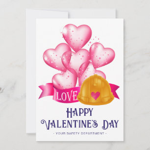 Happy Valentine's Day Safety Department Inspector Holiday Card