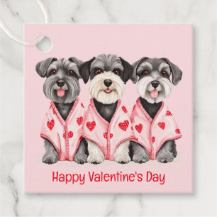 Happy Valentines Day Schnauzer Dogs Favour Tags