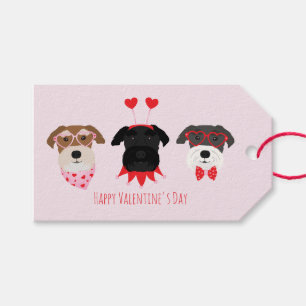 Happy Valentines Day Schnauzer Dogs Gift Tags