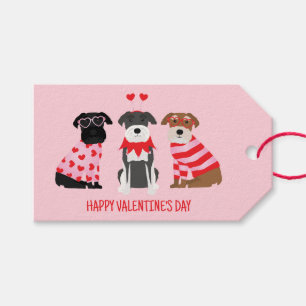 Happy Valentines Day Schnauzer Dogs Gift Tags
