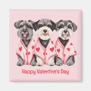 Happy Valentines Day Schnauzer Dogs Magnet