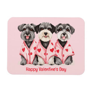 Happy Valentines Day Schnauzer Dogs Magnet