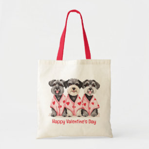 Happy Valentines Day Schnauzer Dogs Tote Bag