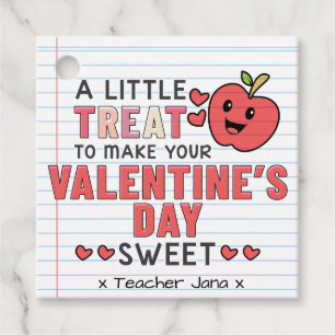 Happy Valentine's Day School Sweet Treat Favour Tags