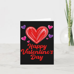 Happy valentine's day scribble hearts card