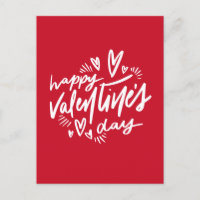 Happy Valentine's Day script Red and White