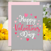 Happy Valentine's Day Script Text Hearts