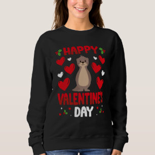 Happy Valentines Day Sea Otter Heart Love Animal Sweatshirt