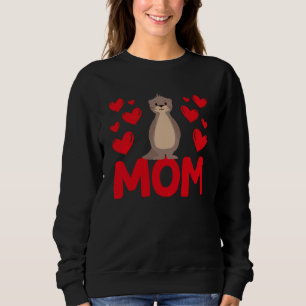 Happy Valentine's Day Sea Otter Mom Mothers Day Va Sweatshirt