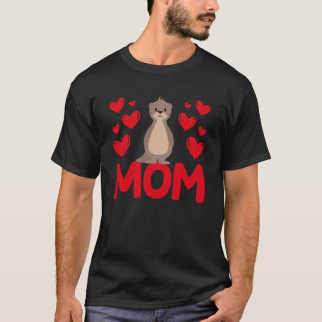 Happy Valentine's Day Sea Otter Mom Mothers Day Va T-Shirt (Front)