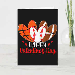Happy Valentines Day Shirt Boys Basketball Basebal Card