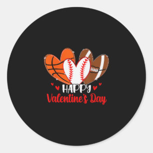 Happy Valentines Day Shirt Boys Sketll Sell Footll Classic Round Sticker