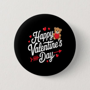 Happy Valentines Day Shirts Women Bear Cute Valent 6 Cm Round Badge