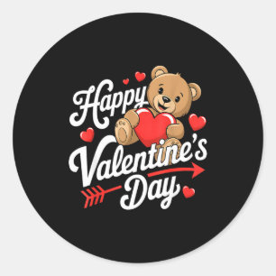 Happy Valentines Day Shirts Women Cute Valentine  Classic Round Sticker