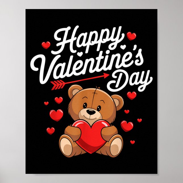 Happy Valentines Day Shirts Women Cute Valentine  Poster (Front)