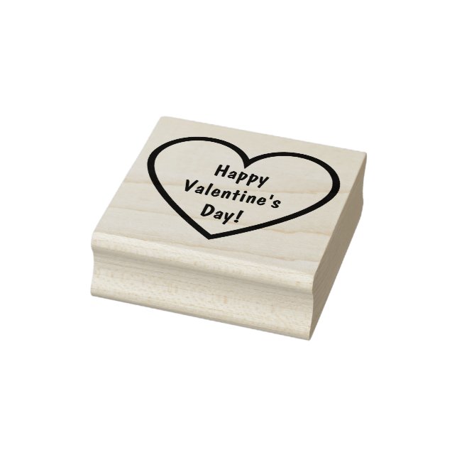 Happy Valentine's Day! Simple Cute Heart Rubber Stamp (Stamp)