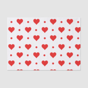 Happy Valentine's Day Simple Red Hearts Pattern Tissue Paper