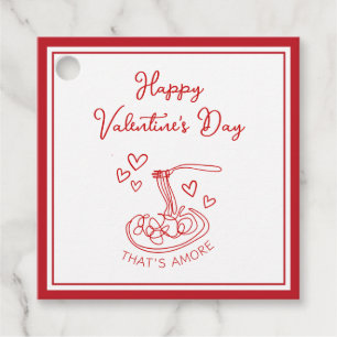 Happy Valentine's Day Simple That's Amore Red Favour Tags