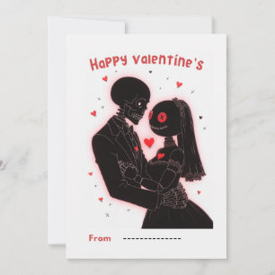 Happy Valentine's Day Skeleton Couple Card