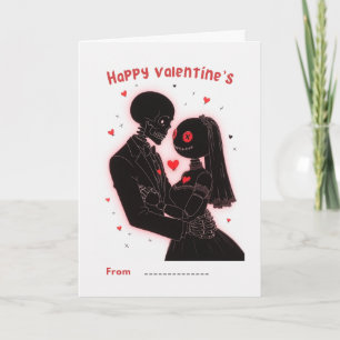 Happy Valentine's Day Skeleton Couple Card