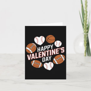 Happy Valentines Day Sketll Sell Footll Boys Mens  Card