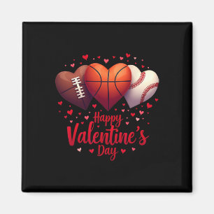 Happy Valentines Day Sketll Sell Footll Boys Mens Magnet