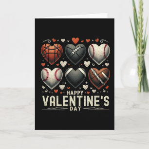 Happy Valentines Day Sketll Sell Footll Mens Boys Card