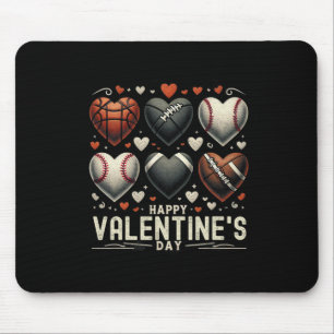 Happy Valentines Day Sketll Sell Footll Mens Boys  Mouse Pad