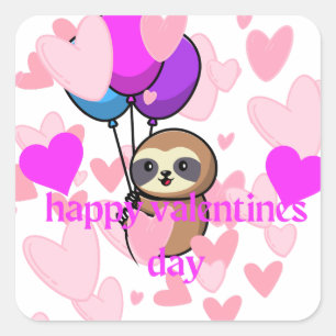 happy valentines day sloth sticker