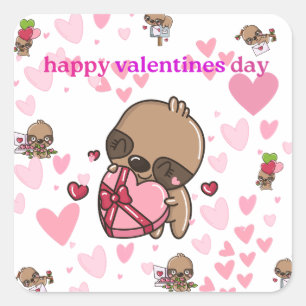 happy valentines day sloth sticker