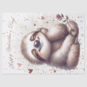 Happy Valentine's Day Sloth Tissue Paper