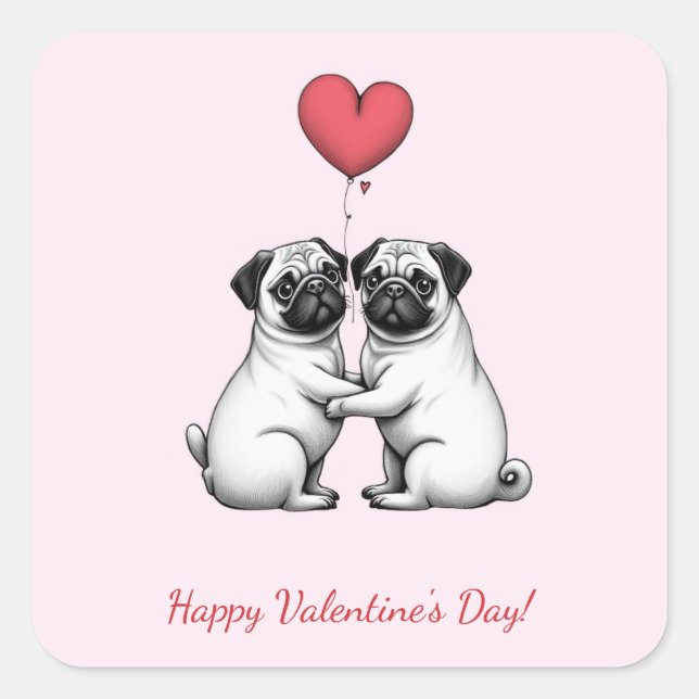 Happy Valentine's Day! Square Sticker (Front)