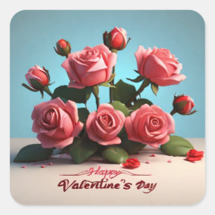 Happy Valentine's Day Square Sticker
