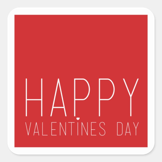 Happy Valentines Day Square Sticker (Front)