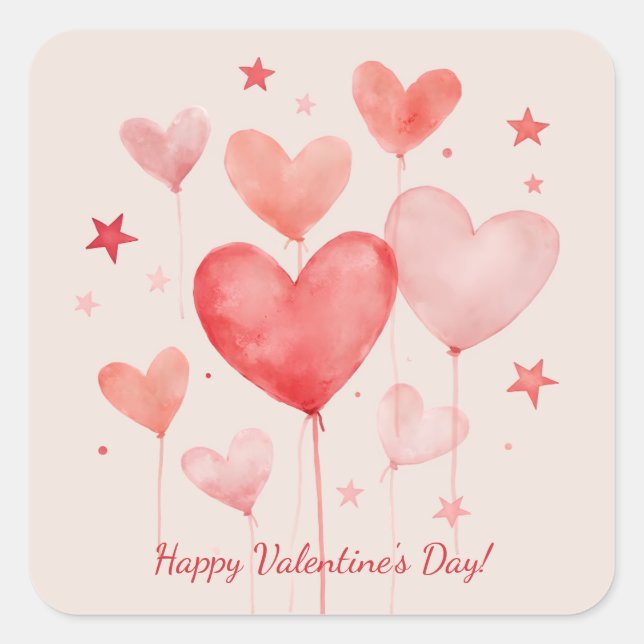 Happy Valentine's Day! Square Sticker (Front)