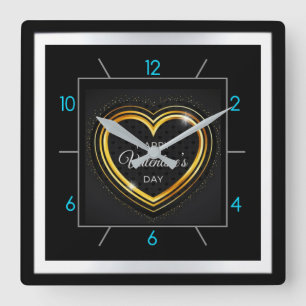 Happy Valentine's Day! Square Wall Clock