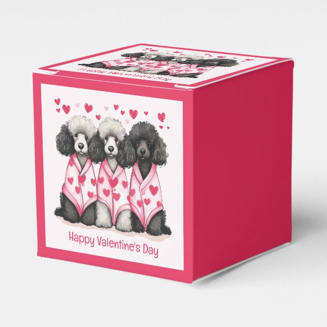 Happy Valentines Day Standard Poodle Dogs Favour Box (Front Side)