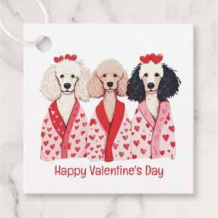 Happy Valentines Day Standard Poodle Dogs Favour Tags