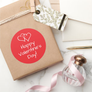 Happy Valentine's Day stickers with double hearts