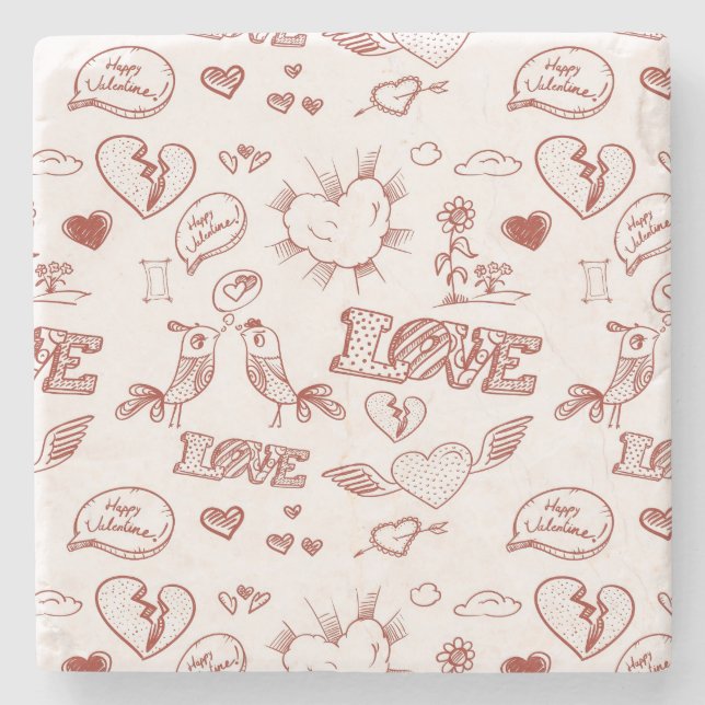 Happy Valentine's Day Stone Coaster (Front)