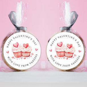 Happy Valentine's Day Sweet Cupcakes Sticker