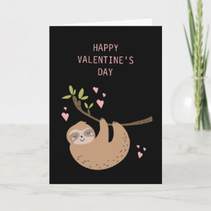 HAPPY VALENTINE'S DAY Sweet Heart Sloth Holiday Card