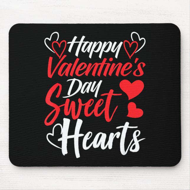 Happy Valentine's Day Sweet Hearts Couples Valenti Mouse Pad (Front)