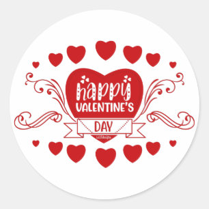 HAPPY VALENTINE'S DAY sweet valentine gift Classic Round Sticker