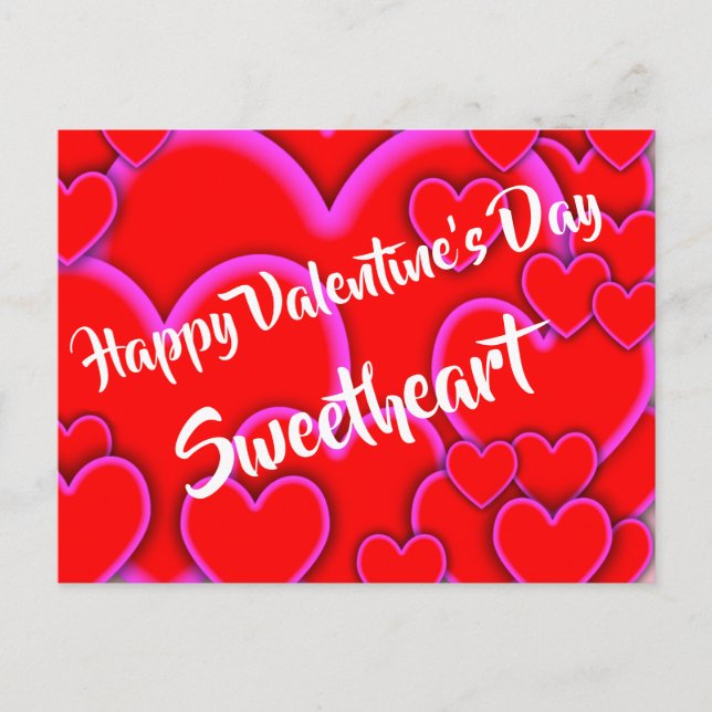 Happy Valentines Day Sweetheart Romantic Postcard (Front)