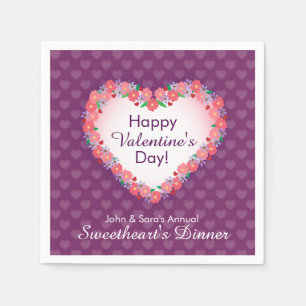 Happy Valentine's Day, Sweetheart's Dinner Napkin