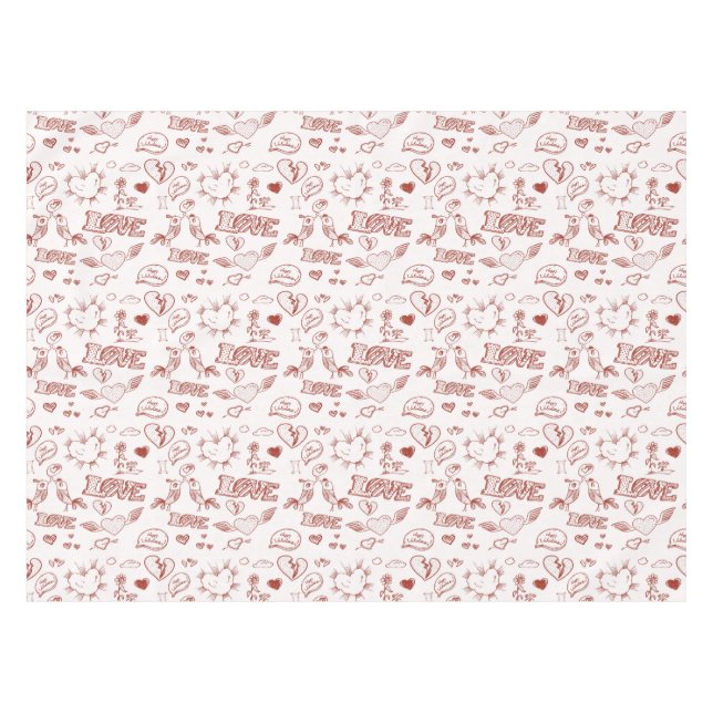 Happy Valentine's Day Tablecloth (Front (Horizontal))
